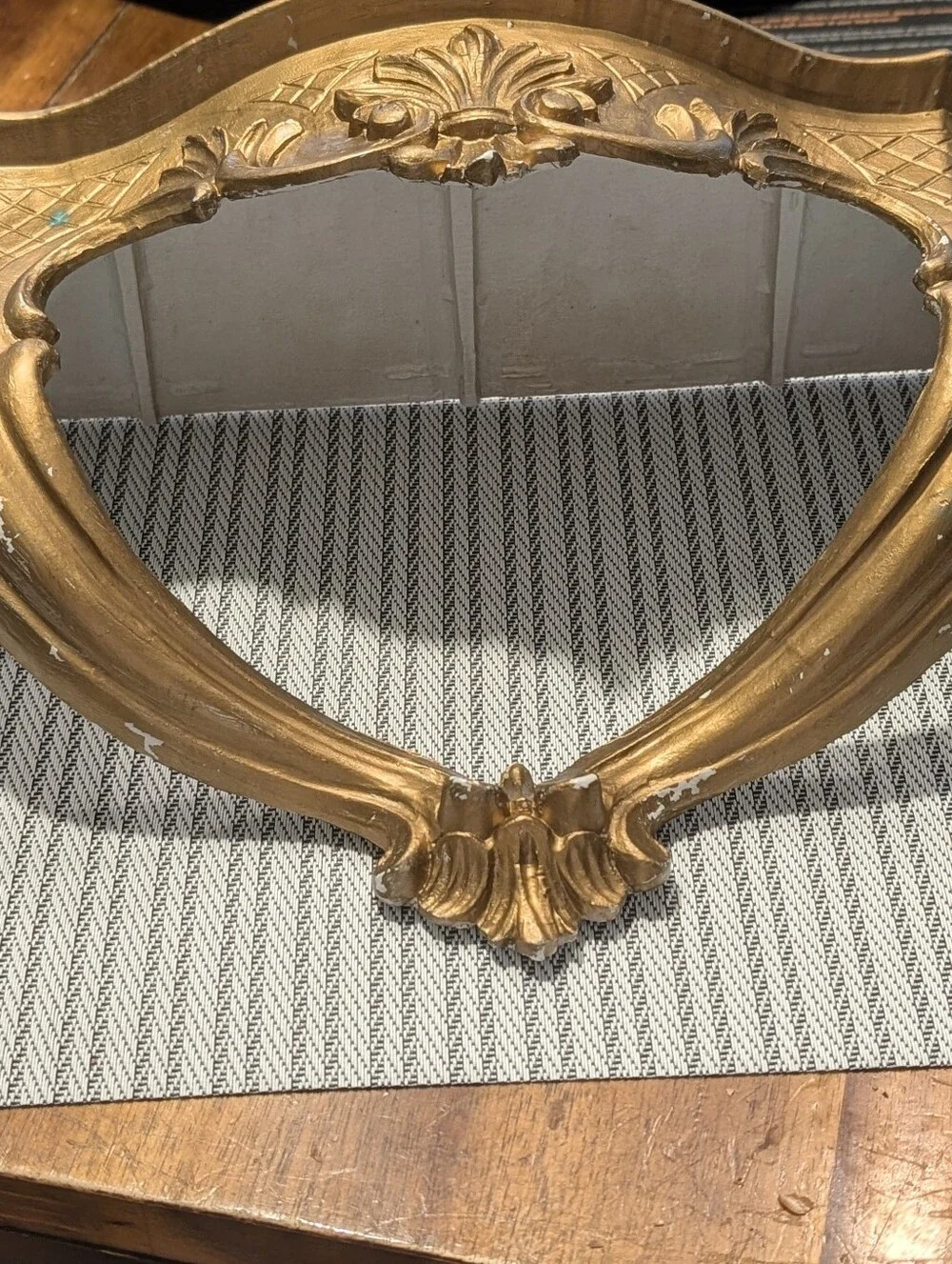Vintage French Provincial gold Gilded wall shelf Hollywood Regency Marked  ITALY
